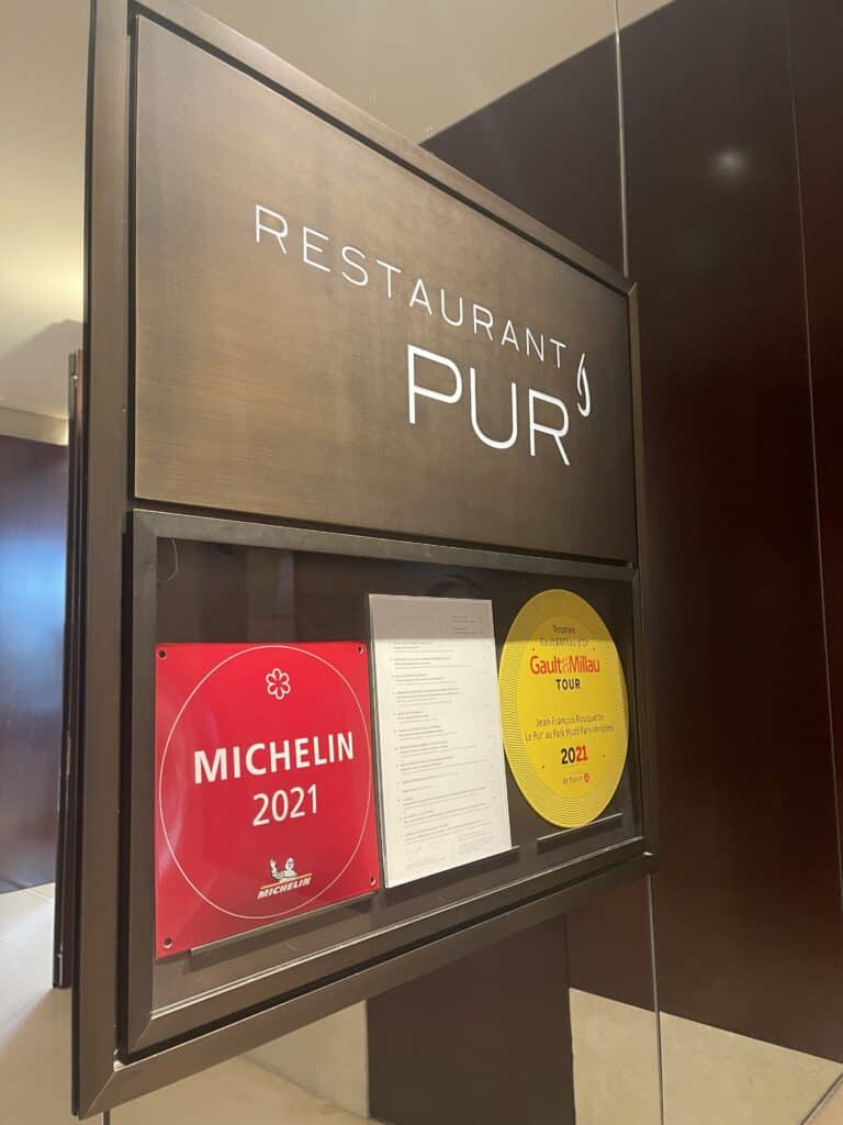 Pur Michelin Restaurant Park Hyatt Paris Vedome hotel review